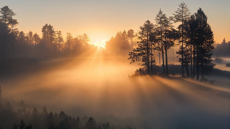 sunrise in the forest