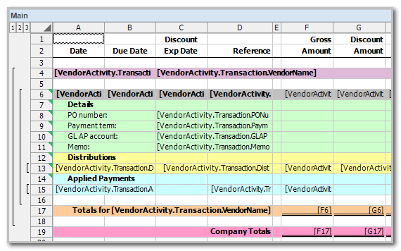 ACS report designer color 1