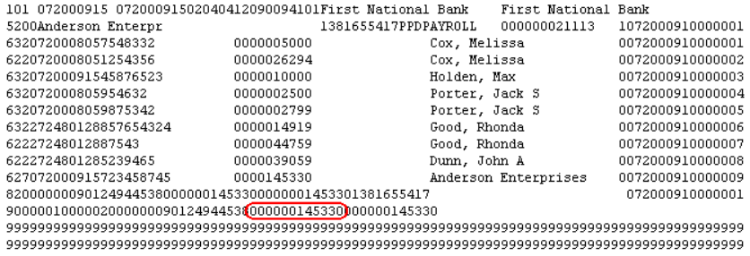 total debit entry