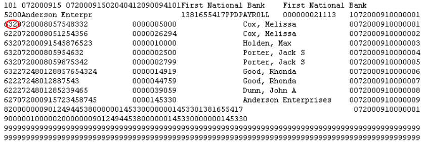 transaction code