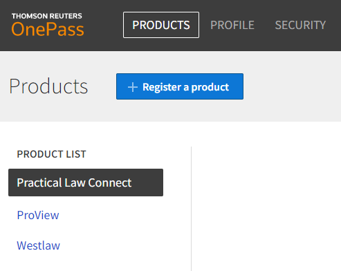 The list of registered products in OnePass
