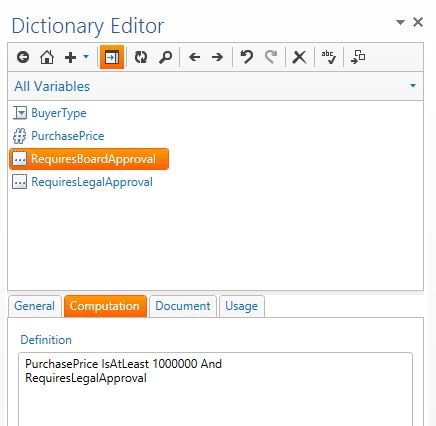 Added computed variables options for a variable.