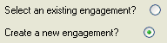 Create a new engagement selected