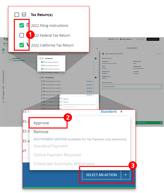 Approve selected deliverables.