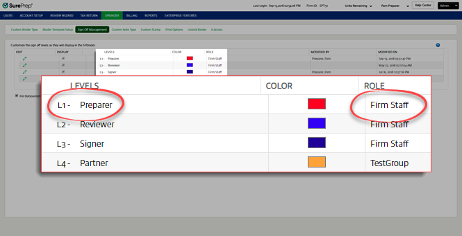 L1 Preparer with the Firm Staff Role.