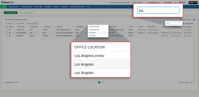 Search for an office location