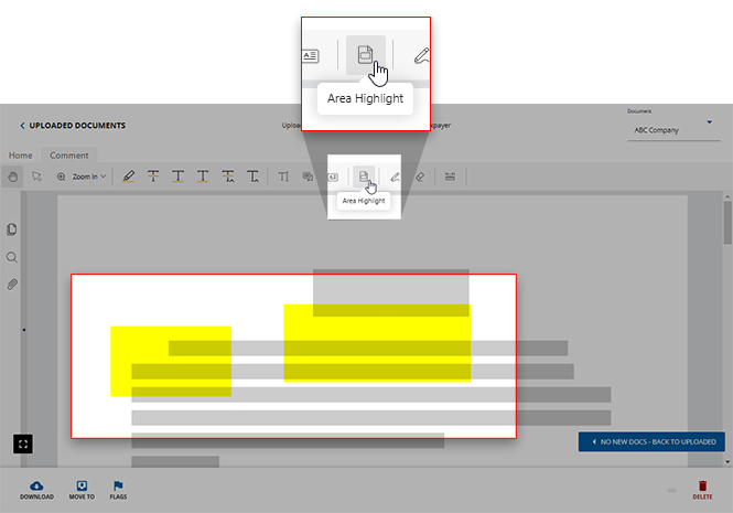 Select Area Highlight from the document viewer toolbar.