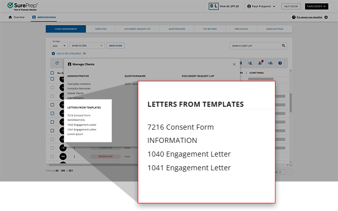 Select the letter you'd like to send.