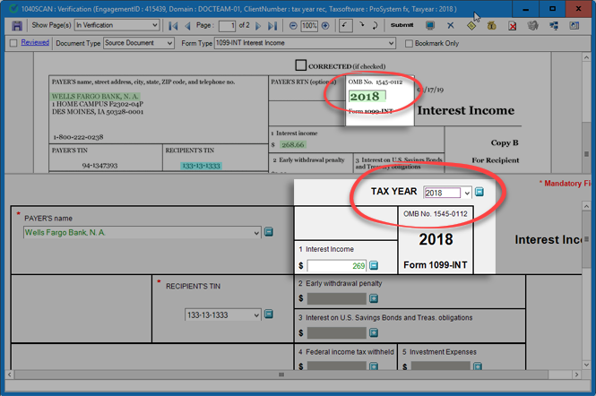 Tax year in Review Wizard.