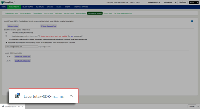 Download the .msi file