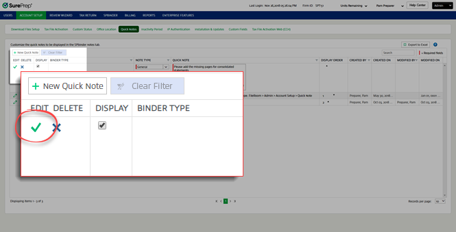 Select the SAVE icon.
