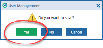 Select Yes to save
