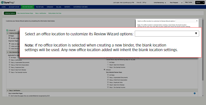 Select an office location.