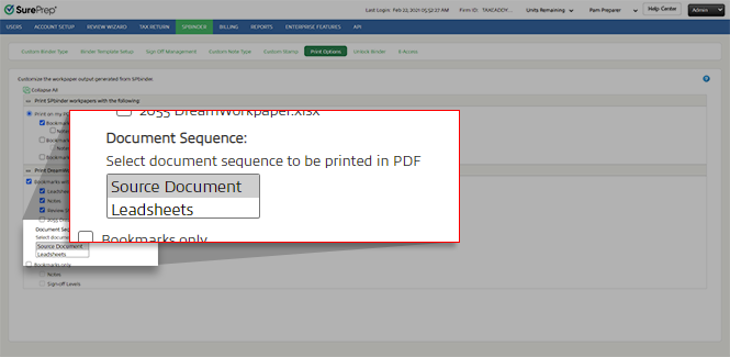 Select Source Document then Leadsheets