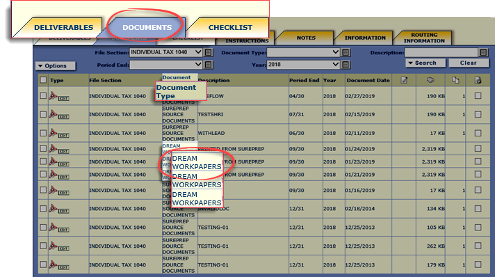 Dreamworkpapers in the DOCUMENTS tab