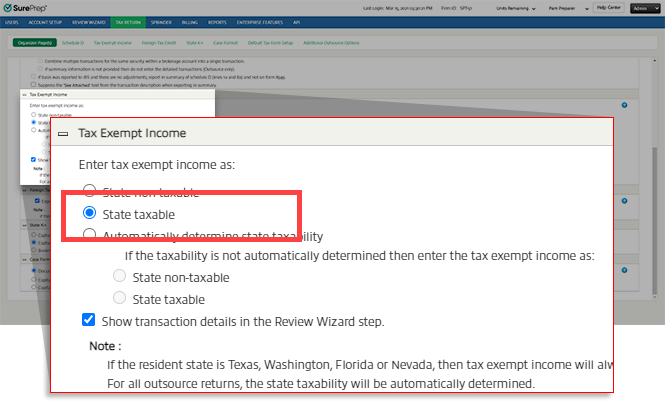 Select State taxable