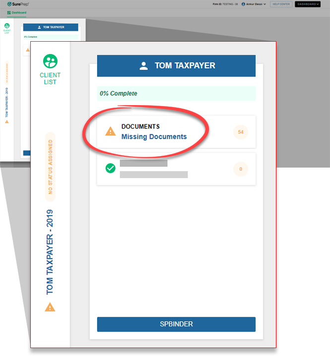 Missing Documents in the client panel