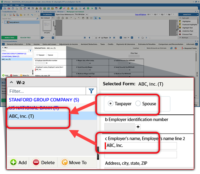 Document int he Input Form section