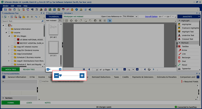 Zoom In/Out Slider Bar