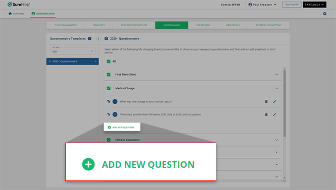 Select ADD NEW QUESTION