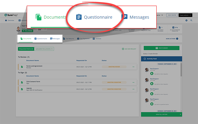 Select Questionnaire