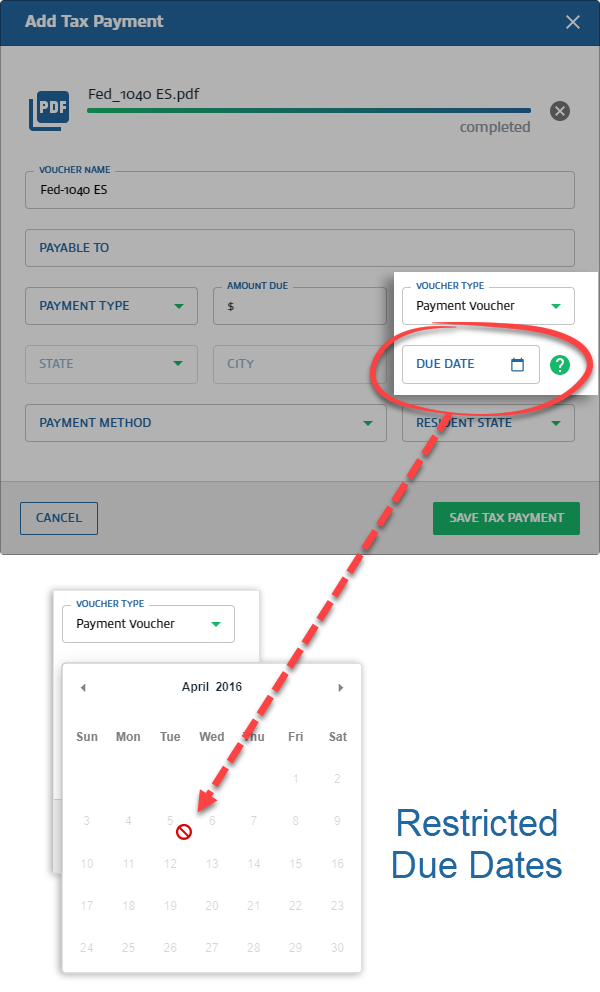 Restricted due dates