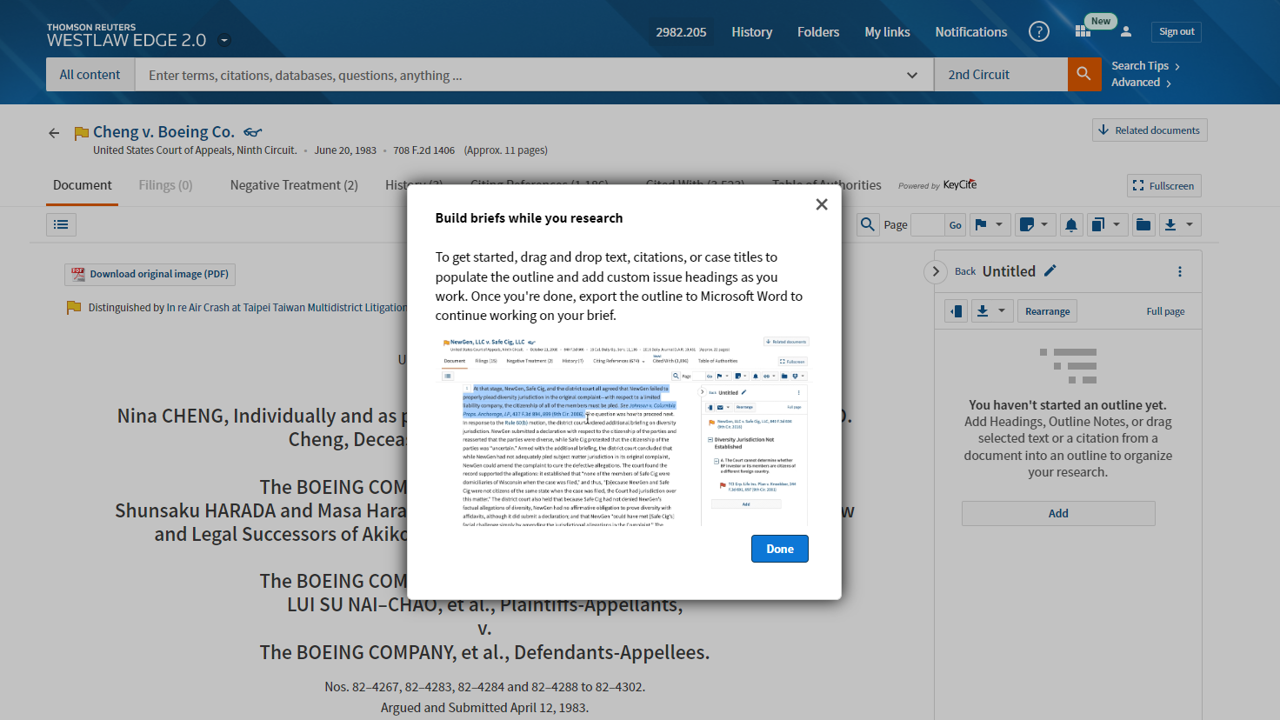 Outline Builder Document View Example